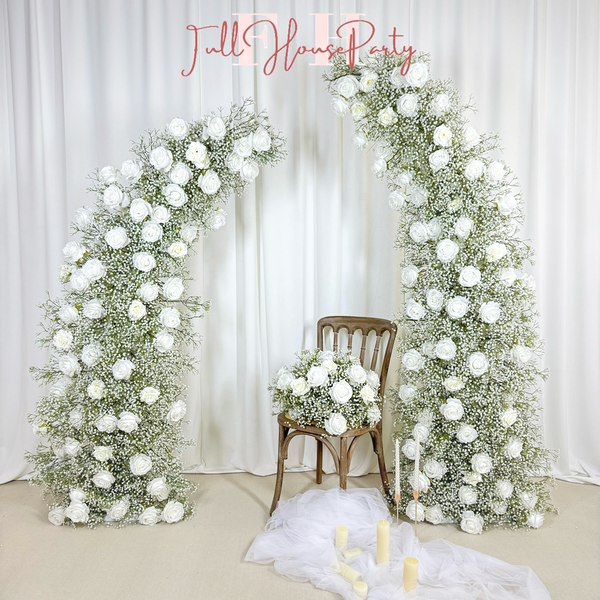 U.S. Local Stock- Baby’s Breath Flower Arches For Weddings, DIY Floral Row Arrangement, Flower Wedding Arch for Event Backdrop Decoration