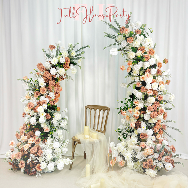 U.S. Local Stock- Wildflower-Inspired Spring and Summer Wedding Arch Décor.Wedding Archway Artificial  Rose  Archway,Flower Row Arrrangement