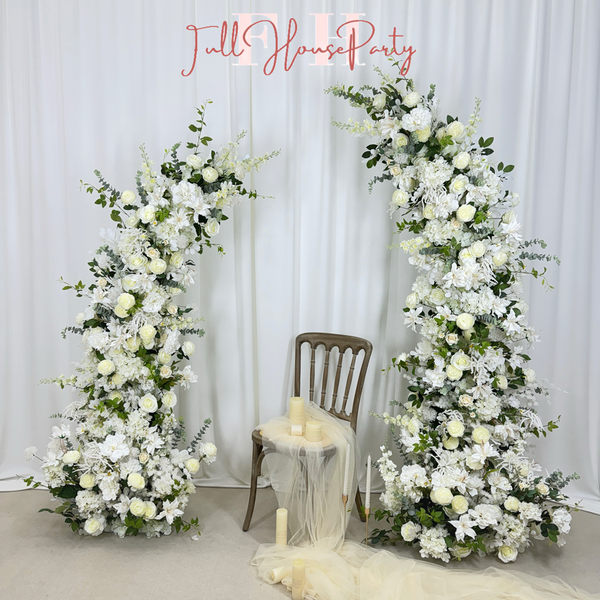 Wedding Archway Artificial Ivory Rose  Archway,Flower Row Arrrangement Marriage Wedding PillarFlower,Wedding Flower Party Event backdrop