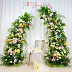 Wildflower Wedding Arch: Artificial Rose & Hydrangea Floral Arrangement