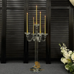 20″ Clear Crystal Candle Holder with Glass Hurricane
