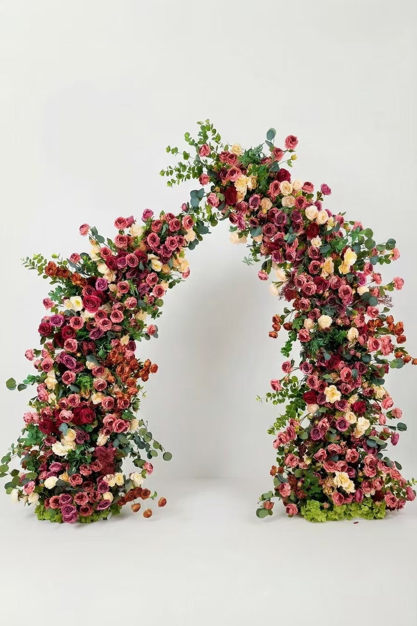 Burgundy Rose Horn-shaped Arch