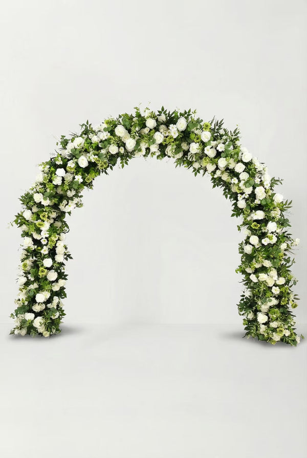 Minimalist White Rose Arch Garland for Weddings & Events