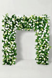 Rollable Artificial  roses and green plants Arch
