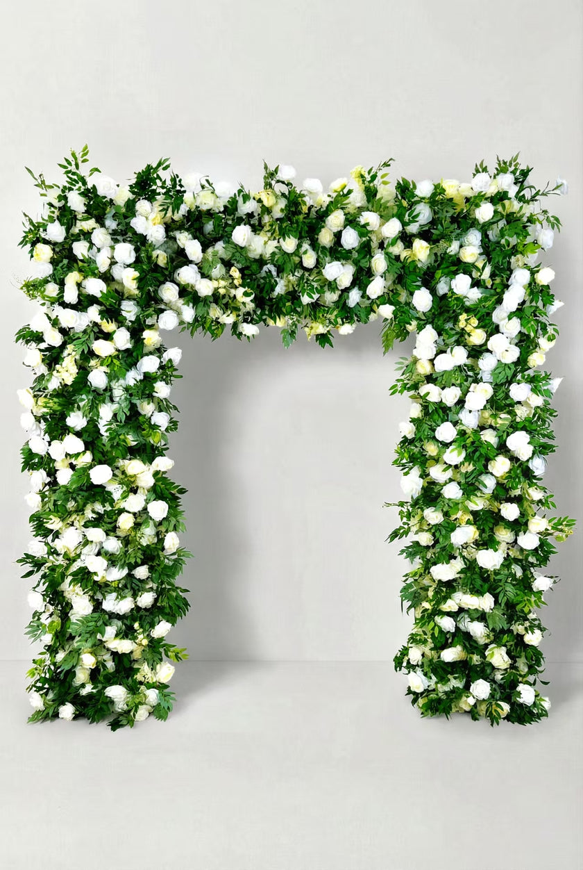 Rollable Artificial  roses and green plants Arch