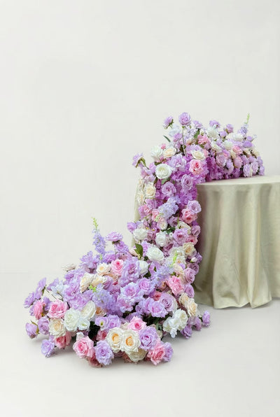 Soft Pink Purple Floral Table Cascade