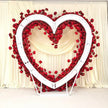 5D Red Heart-Shaped Floral Arch Backdrop