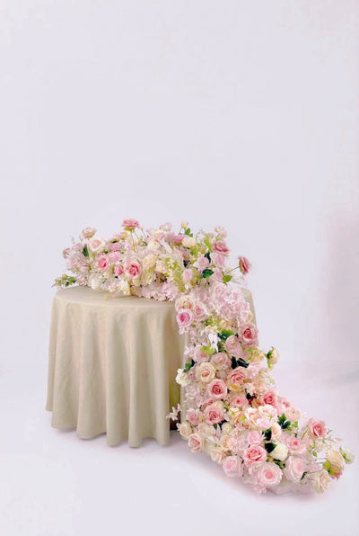 Blush Pink Roses Floral Garland for Arch, Wedding Centerpiece