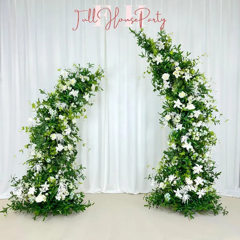 Wedding Archway Artificial Ivory Rose  Archway,Flower Row Arrrangement Marriage Wedding PillarFlower,Wedding Flower Party Event backdrop