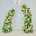 Wedding Archway Artificial Ivory Rose  Archway,Flower Row Arrrangement Marriage Wedding PillarFlower,Wedding Flower Party Event backdrop