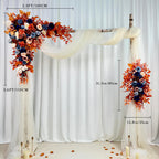 USA Local Stock---Wedding arch decoration withRed roses and eucalyptus leaves（Free matching curtains ）