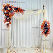 USA Local Stock---Wedding arch decoration withRed roses and eucalyptus leaves（Free matching curtains ）