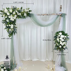 Wedding arch decoration with white roses and eucalyptus leaves（USA Local Stock）（Free matching curtains ）