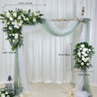 Wedding arch decoration with white roses and eucalyptus leaves（USA Local Stock）（Free matching curtains ）