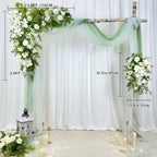 Wedding arch decoration with white roses and eucalyptus leaves（USA Local Stock）（Free matching curtains ）