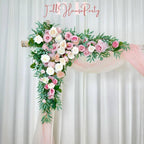 USA Local Stock---Spring Wedding arch decoration with Champagne rose, light brown rose and eucalyptus leaves（Free matching curtains ）