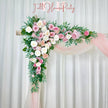 USA Local Stock---Spring Wedding arch decoration with Champagne rose, light brown rose and eucalyptus leaves（Free matching curtains ）
