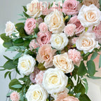 USA Local Stock---Spring Wedding arch decoration with Champagne rose, light brown rose and eucalyptus leaves（Free matching curtains ）