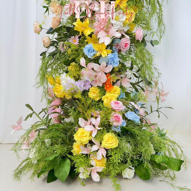 White Floral & Greenery Arch: Wedding Flower Arrangement (6ft + 7ft)
