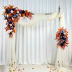 USA Local Stock---Wedding arch decoration withRed roses and eucalyptus leaves（Free matching curtains ）