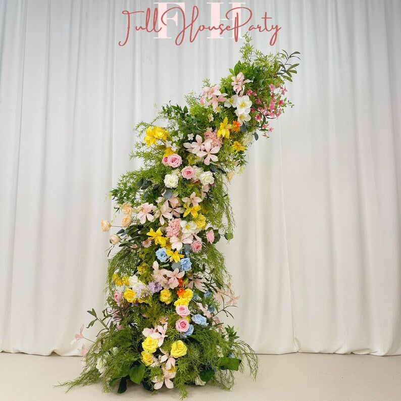 White Floral & Greenery Arch: Wedding Flower Arrangement (6ft + 7ft)