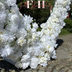 US Seller – 5D Luxury White Heart-Shaped Floral Arch, Romantic Wedding Backdrop, Proposal & Engagement Decoration, Love Arch (7.2 × 7.2 ft)
