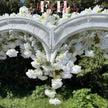 US Seller – 5D Luxury White Heart-Shaped Floral Arch, Romantic Wedding Backdrop, Proposal & Engagement Decoration, Love Arch (7.2 × 7.2 ft)