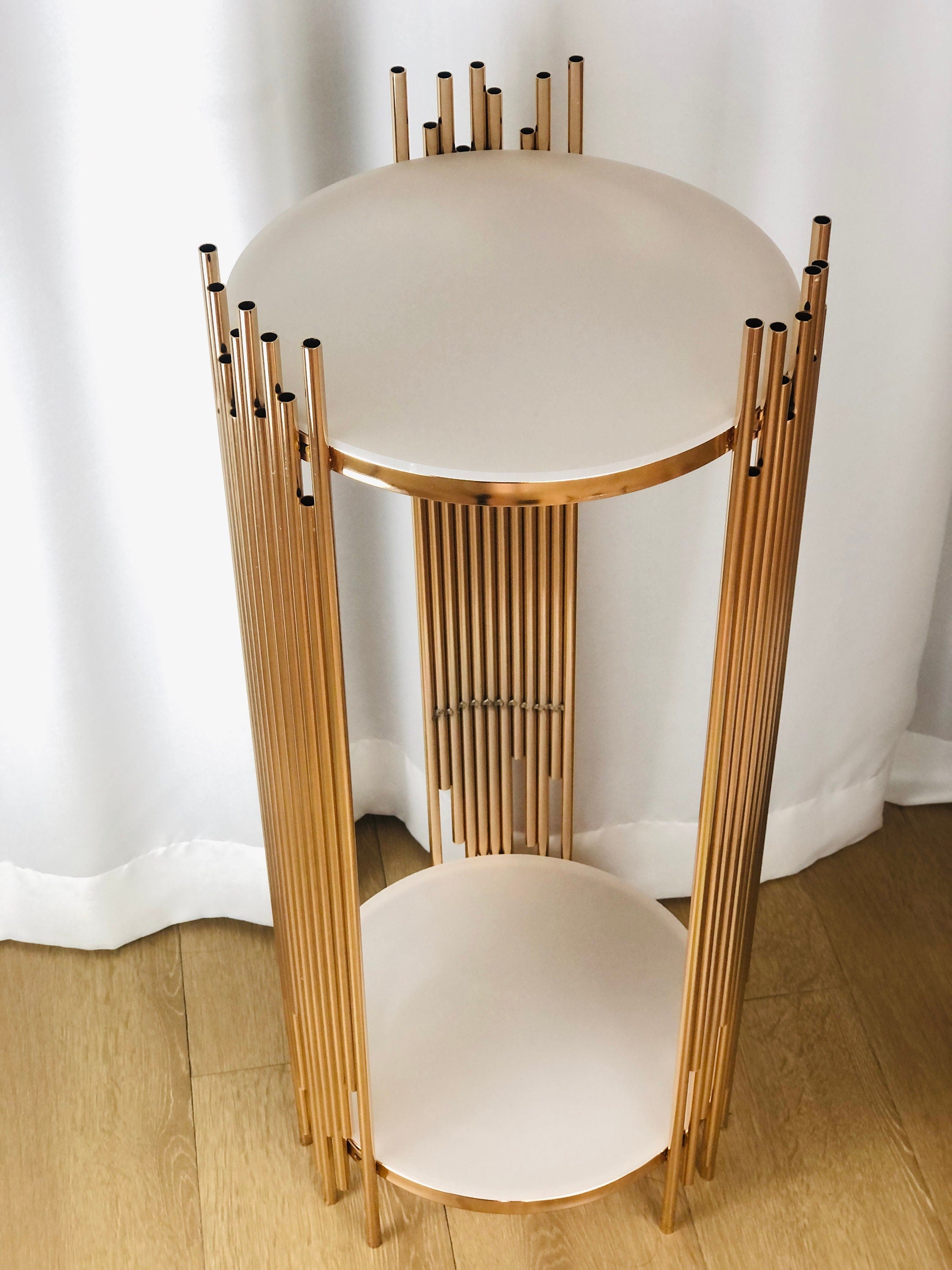 Gold Wedding Pedestal Stand Set