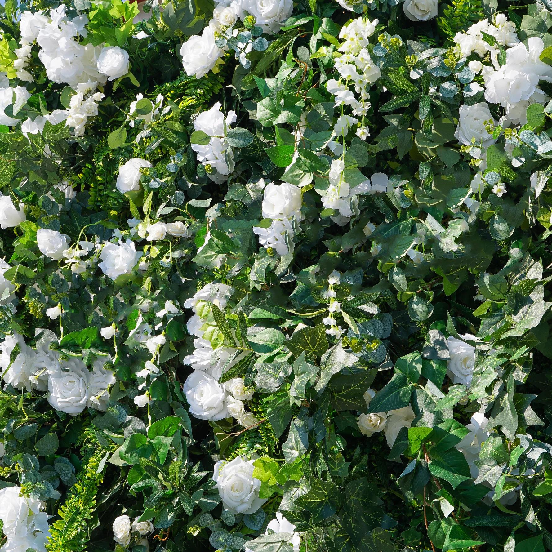 US Seller---5D  Flower Wall 8*8ft  - Flower Wall Rolling Up Curtain Wall, Fabric Flower Wall, Wedding Party Photo Backdrop