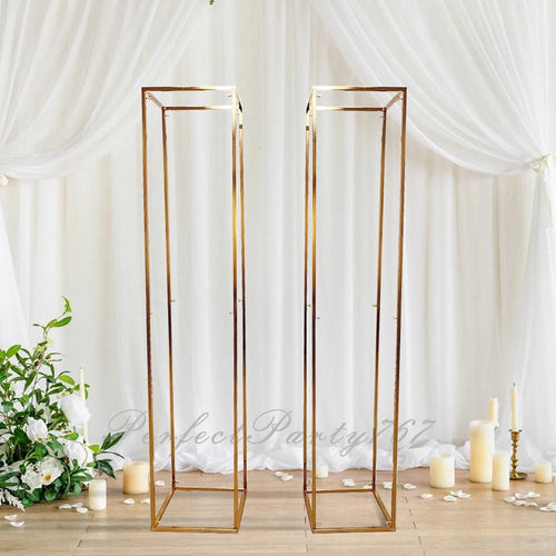 60% OFF Clearance Sale 2 Piece/ -6.5ft Square Gold-Plated Floral Background Stand, Wedding Arch, Background Frame, Bridal Wedding Background