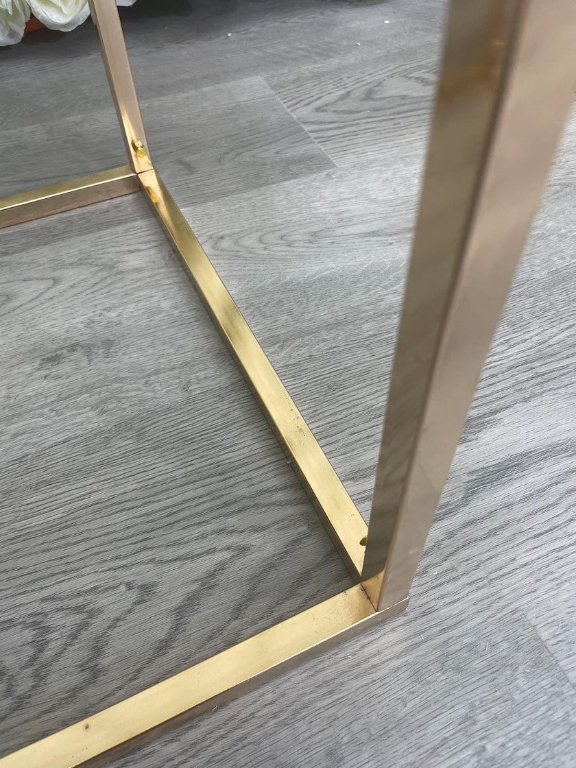 2 Piece  - 6.5ft Square Gold-Plated Floral Background Stand