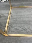 2 Piece  - 6.5ft Square Gold-Plated Floral Background Stand
