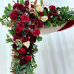 USA Local Stock---Wedding arch decoration withRed roses and eucalyptus leaves（Free matching curtains ）