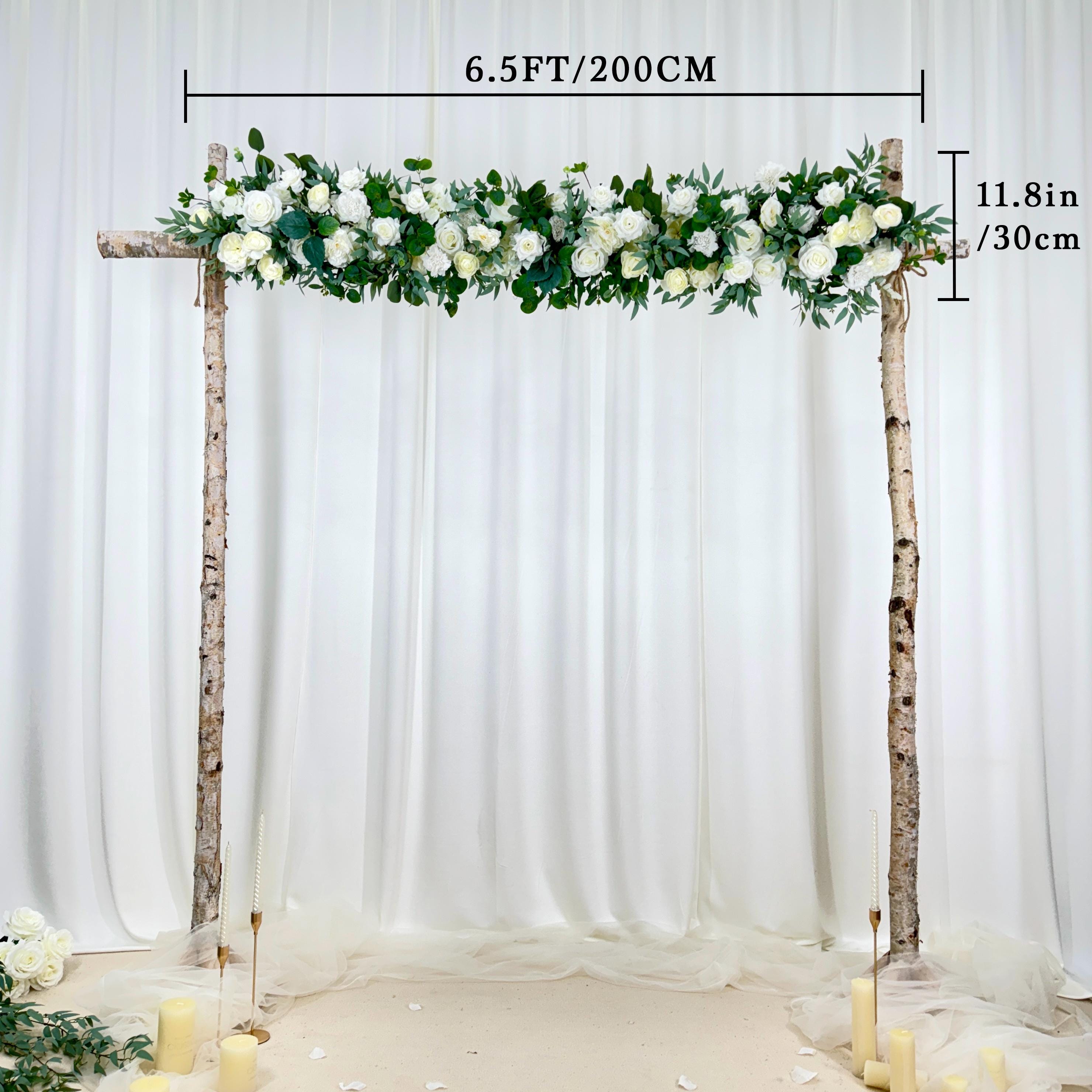 USA Local Stock---Wedding arch decoration with white roses and eucalyptus leaves