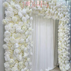 H8.53 xW8Ft Rollable Artificial White Rose Arch Wedding Decoration, Flower Arch Wedding,Backdrop Flower Archway