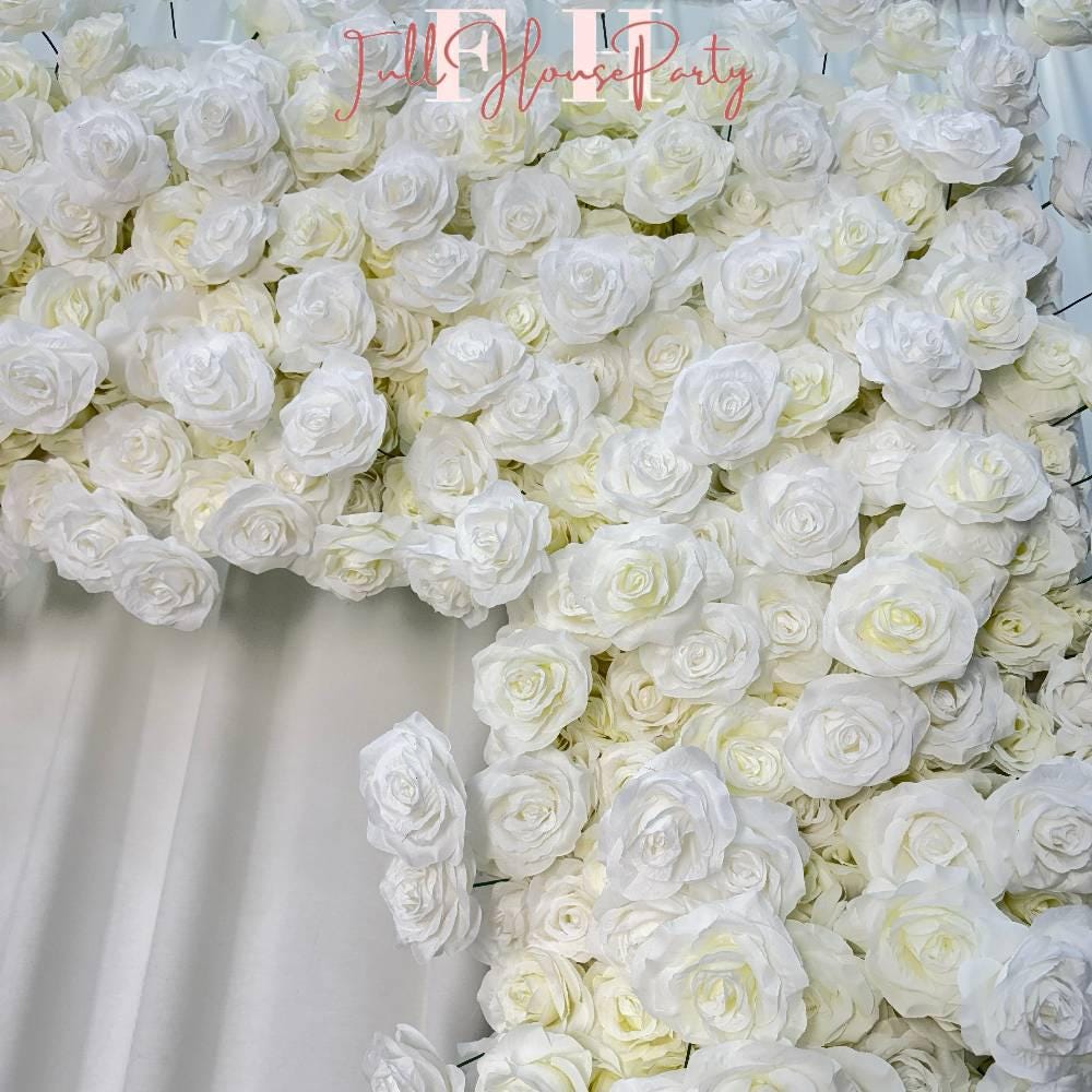US seller---H 8.53 x W 8Ft Rollable Artificial White Rose Arch Wedding Decoration, Flower Arch Wedding, Backdrop Flower Archway Decoration