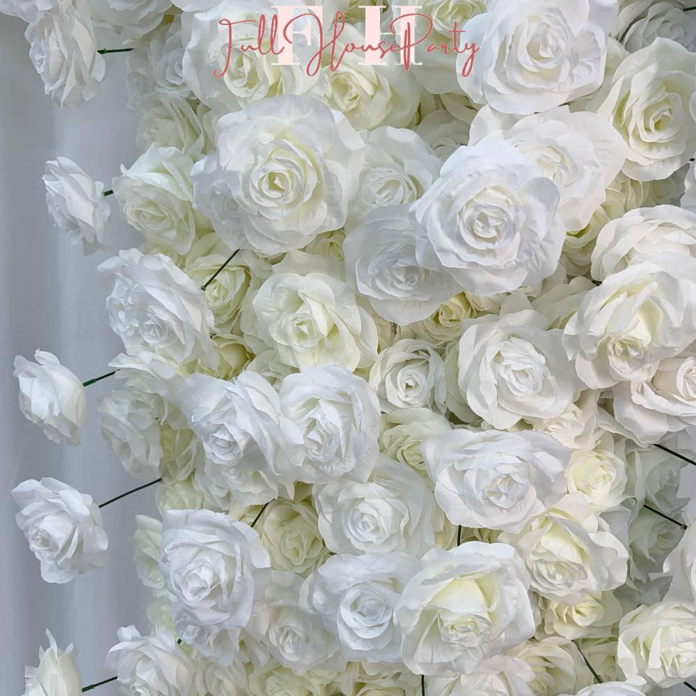 H8.53 xW8Ft Rollable Artificial White Rose Arch Wedding Decoration, Flower Arch Wedding,Backdrop Flower Archway