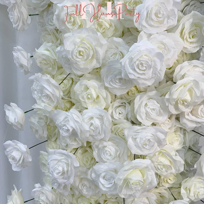US seller---H 8.53 x W 8Ft Rollable Artificial White Rose Arch Wedding Decoration, Flower Arch Wedding, Backdrop Flower Archway Decoration