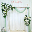 Wedding arch decoration with white roses and eucalyptus leaves（USA Local Stock）（Free matching curtains ）