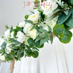 USA Local Stock---Wedding arch decoration with white roses and eucalyptus leaves