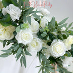 USA Local Stock---Wedding arch decoration with white roses and eucalyptus leaves