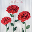 Self Standing Paper Flowers - Standing Paper Flowers - Giant Red Paper Roses – Life-Size Artificial Flower - Metal Base Included