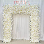 H8.53 xW8Ft Rollable Artificial White Rose Arch Wedding Decoration, Flower Arch Wedding,Backdrop Flower Archway