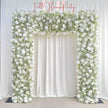W8Ft x H8.53Ft Rollable Artificial White Rose  baby’s breath Arch Wedding Decoration, Flower Arch Wedding, Backdrop Flower Archway Party