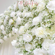 50% Off | Ships from Houston/8×8.53 ft Rollable White Rose & Baby’s Breath Wedding Arch, Artificial Flower Backdrop Archway Decoration