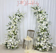 Wedding Archway Artificial Ivory Rose  Archway,Flower Row Arrrangement Marriage Wedding PillarFlower,Wedding Flower Party Event backdrop