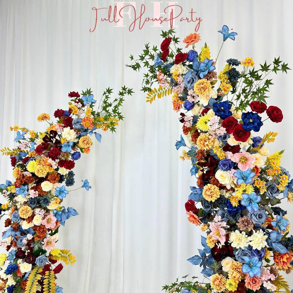 U.S. Local Stock -Wildflower-Inspired Spring and Summer Wedding Arch Décor.Wedding Archway Artificial  Rose  Archway,Flower Row Arrrangement