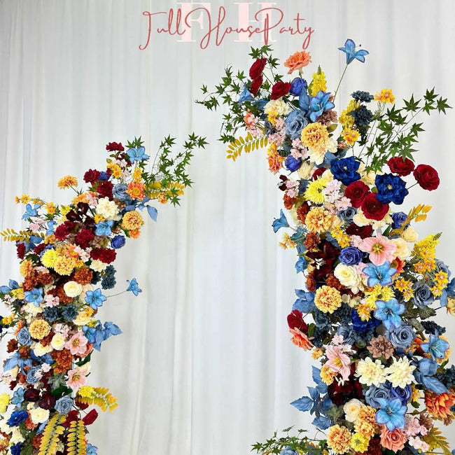 U.S. Local Stock -Wildflower-Inspired Spring and Summer Wedding Arch Décor.Wedding Archway Artificial  Rose  Archway,Flower Row Arrrangement
