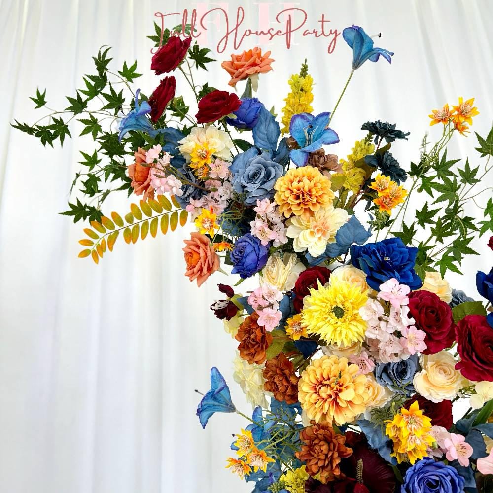 U.S. Local Stock -Wildflower-Inspired Spring and Summer Wedding Arch Décor.Wedding Archway Artificial  Rose  Archway,Flower Row Arrrangement