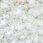 3D White Rose and Dahlia  Fabric Backdrop Flower Wall, Wedding Party Photo Background, Wedding Decoration, Easy and Quick Assembly